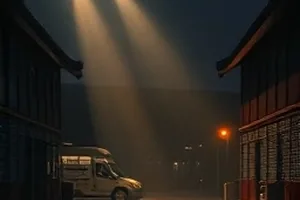 退潮后的滩涂与一道弯月形水痕
