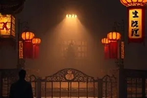 空荡走廊尽头一扇半开的门与斜射光线